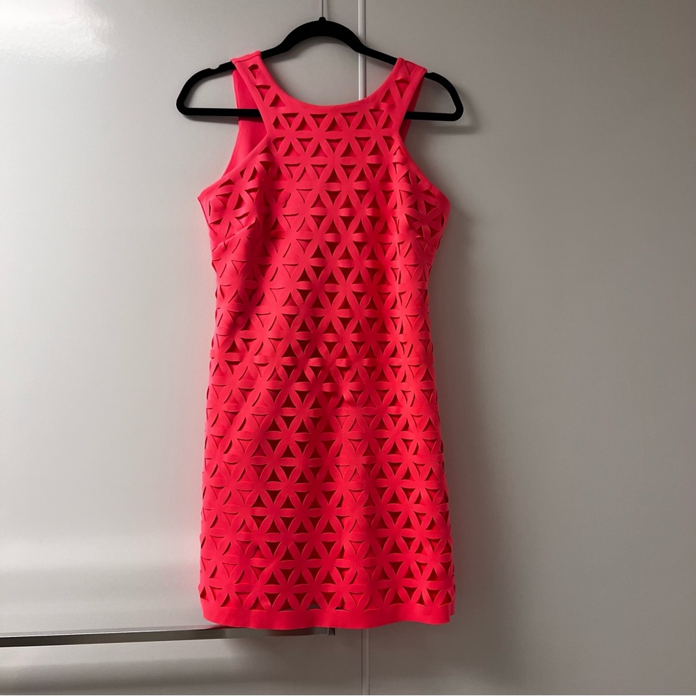 Lilly Pulitzer Neon Pink Laser-Cut Tank Dress